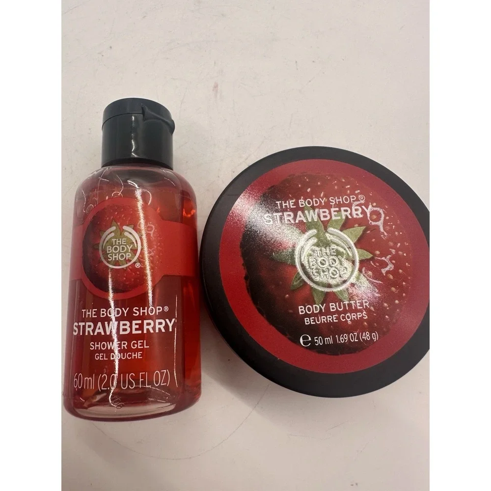 The Body Shop Strawberry Body Butter 1.69 oz Shower Gel 2 oz New Unused Lot